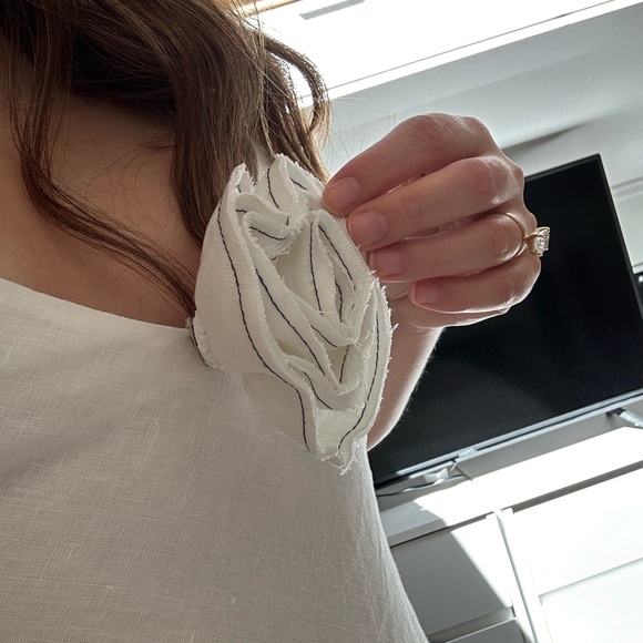 DISSH rosette white linen maxi dress NWT by - Picture 3 of 4